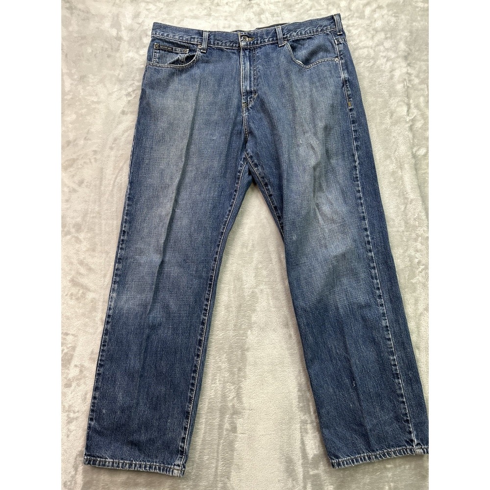 Calvin Klein Mens 40x32 Relaxed Straight Leg Jeans Grunge Faded Guys Workwear